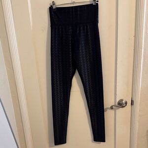 Womens Carbon38 Black Print Design Yoga Pilates Pants Sz S